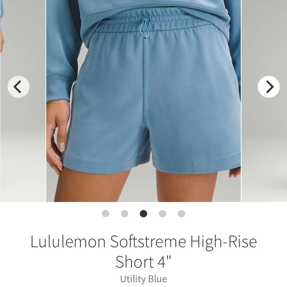 Lululemon Softstreme High-Rise Short 4"
Utility Blue size 4